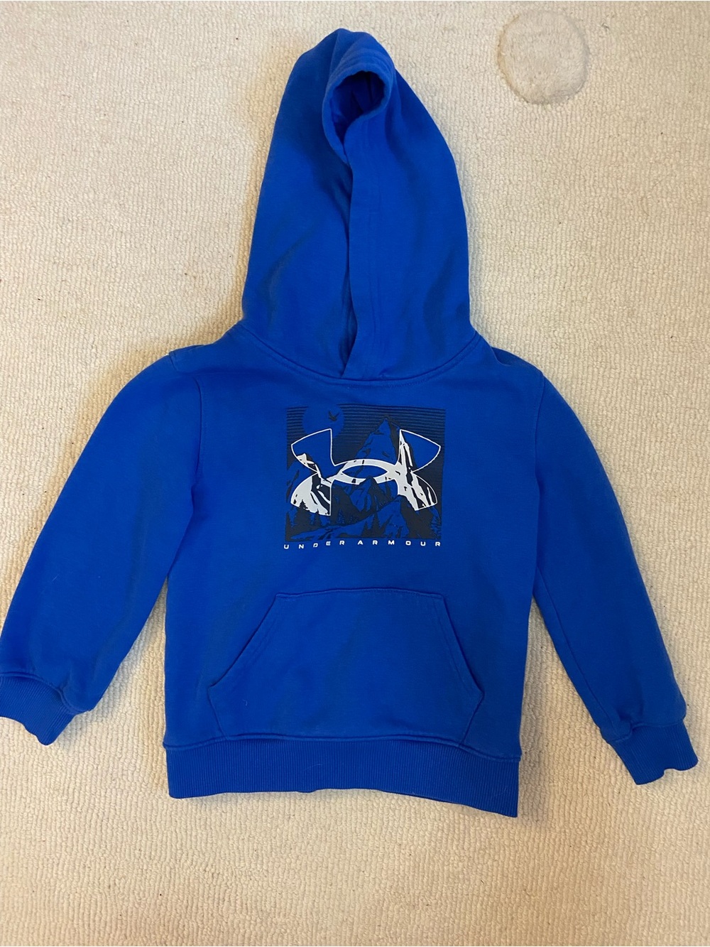 Under Armour Royal Blue Kids Hoodie with Graphic Logo